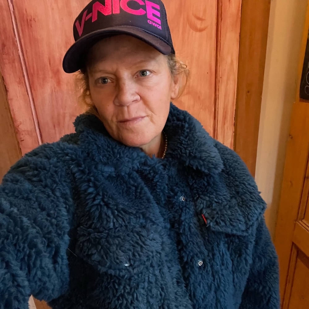 Levi’s Teal Faux fur shearling puffer jacket - Picture 6 of 9